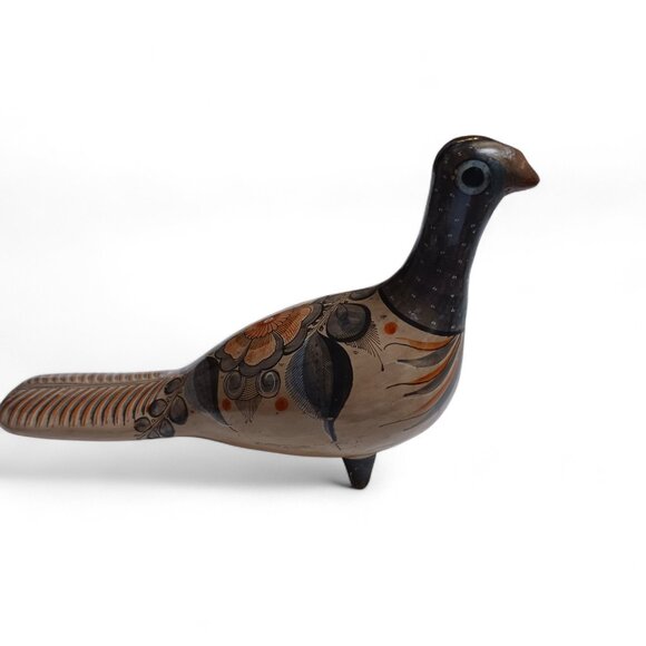 Signed R. Aguirre Tonalá Mexican Pottery Bird  Mid-Century Hand-Painted Folk Art - Picture 2 of 15